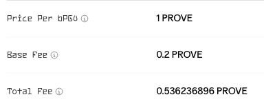 Proof Request Cost Breakdown